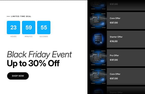 Countdown Timer + Products